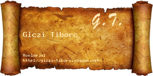 Giczi Tiborc névjegykártya